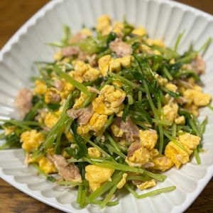 MYHRの作ってみた!投稿(3分de完成♡おかわりが止まらない♡めちゃ旨♡無限豆苗♡)
