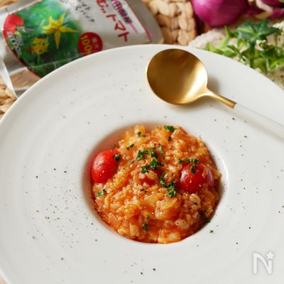 『トマトジュースで♡』トマトチーズリゾット