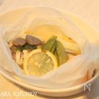 塩鮭と野菜のレモンバター蒸し