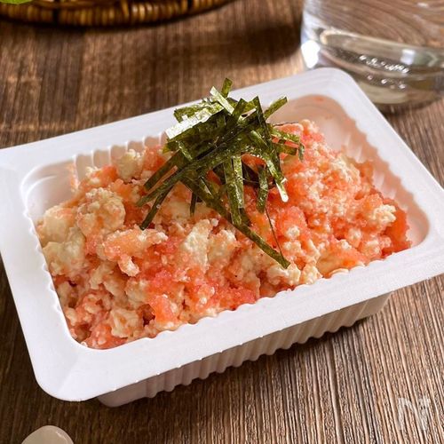 究極のズボラ飯？！洗い物ほぼゼロ「崩し豆腐の明太和え」