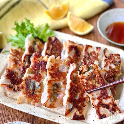 【梅と豚ニラの棒餃子】包まず楽ちん♪豚こまでジューシー！