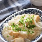 【新玉ねぎと絹揚げのしらすうまだしとろみ煮】