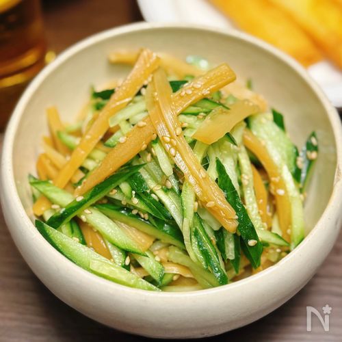 【メンマときゅうりの うま和え】ぱぱっと作れる時短おつまみ！