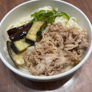 シャオランの作ってみた!投稿(行列のうどんそば③🍜✨とろとろなすの揚げびたしうどん🤩)