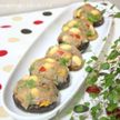 レンチンで簡単ヘルシー♪彩り野菜の椎茸肉詰め