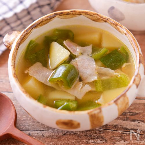 【じゃがピーマンの洋風スープ】野菜がおいしい♡