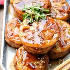 【リメイクレシピ】煮物de簡単♡れんこんの甘辛はさみ焼き♡