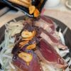 鰹のたたきガーリックオイルかけの工程4