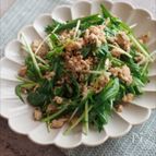 水菜とひき肉のしゃきしゃき炒め