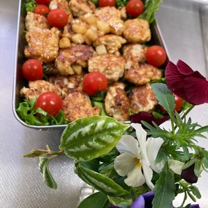 そら・ゆずの作ってみた!投稿(魅惑の食感♡【長芋入りつくねの甘酢照り焼き】食物繊維も摂れる)