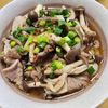 ナムディの作ってみた!投稿(レンジで楽々!『豚ときのこの甘辛胡麻だくそば』)