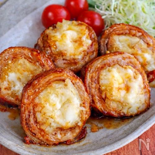 【チーズ入り肉巻きポテト】味付けはすき焼きのたれだけ◎