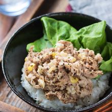 豚こまdeネギ塩豚丼【#下味冷凍#お弁当#ランチ】
