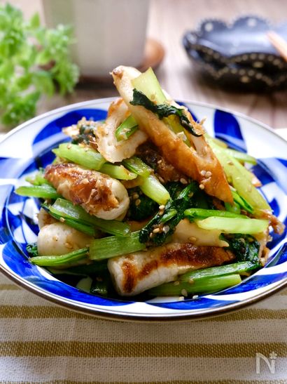 『ちくわと小松菜のおかか炒め』お弁当や副菜にぴったり♡