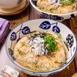 出汁茶漬けで食べる【しらすとねぎの焼きおにぎり】絶品です♡