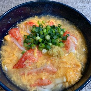 楽ラク手抜キッチン🐶🐾の作ってみた!投稿(【かにかま玉子のあんかけうどん】汁まで飲み干す旨だしうどん♪)