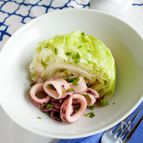 キャベツとイカの白ワイン蒸し