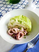 キャベツとイカの白ワイン蒸し