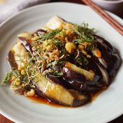 米ナスのレンジ蒸し・じゃこ入りピリ辛ダレ