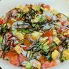 まゆのの作ってみた!投稿(簡単！華やかちらし寿司【大葉酢飯・華やかに盛りつけるコツ】)