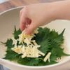 大葉大量消費!餃子の皮ピザの工程2