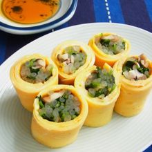 シャキシャキ野菜と椎茸のたまご巻き