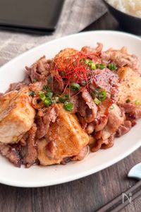 家計に優しい🎶豆腐と豚肉のニンニク照り焼き