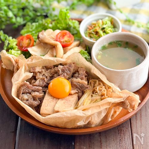 ワンパン一撃！蒸してつくるすき焼き風