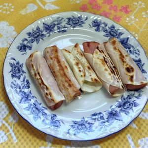 しらはの作ってみた!投稿(工程は【サク飯】「アスパラの生ハム春巻き」)