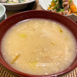 みっさキッチンの作ってみた!投稿(【えのきと長ねぎのごま味噌スープ】簡単☆シンプルスープ♪)