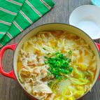 たっぷり白菜と豚バラのワンタンの皮入り鍋