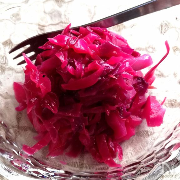 付け合わせに☆彩やかレッドキャベツのマリネサラダ