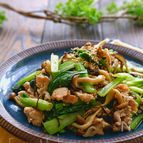 【らくレピ】豚肉と小松菜の塩昆布マヨ炒め