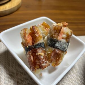 ぽちゃこの作ってみた!投稿(【明太チーズちくわの磯辺天】お酒がすすむちくわ天)
