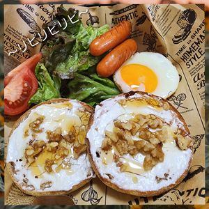 ナムディの作ってみた!投稿(クリームチーズとくるみのオープンサンド)