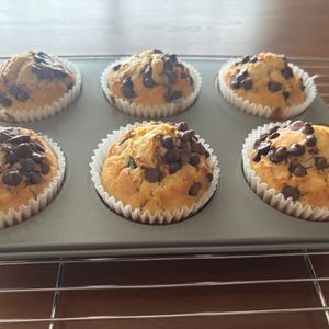 こむぎの作ってみた!投稿(米粉のチョコチップバナナマフィン)