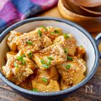 レンジでできるあと1品♪包丁不要！【厚揚げの甘辛ごま照り】