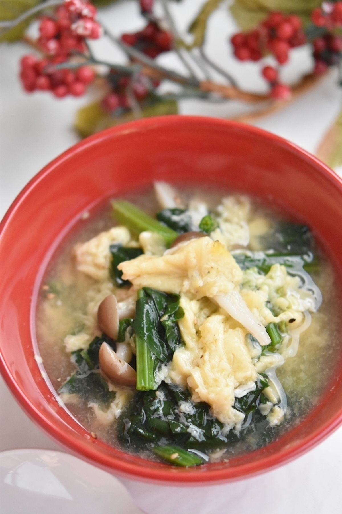 ほうれん草ときのこの和風卵スープ レシピサイト Nadia ナディア プロの料理家のおいしいレシピ