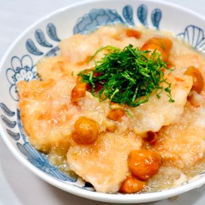 まゆの作ってみた!投稿(鶏むね肉のなめこおろしあんかけ)