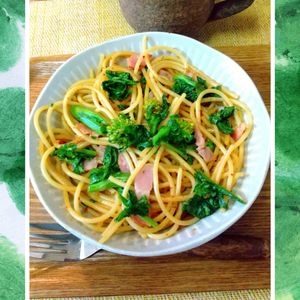 チョロリスの作ってみた!投稿(【菜の花とベーコンの柚子胡椒和風パスタ】あとひく美味しさ！)