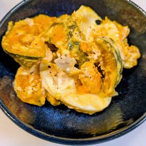 るるる♪の作ってみた!投稿(かぼちゃと半熟卵《デパ地下風♡ツナマヨサラダ》)