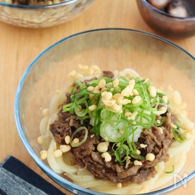 暑い日に嬉しい◎牛肉しぐれ煮のさっぱり冷やしうどん
