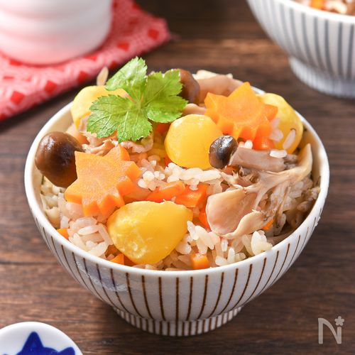 栗ときのこの炊き込みご飯│秋香るほっくりごちそうごはん
