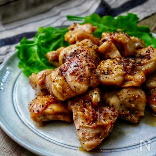 まるで炭火焼きの焼き鳥！【鶏肉のにんにく醤油焼き】