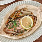 【鮭とお野菜のガリバタ醤油蒸し】レンジで4分！