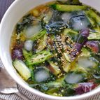 韓国料理＊夏野菜とわかめの冷たいスープ(ネング)