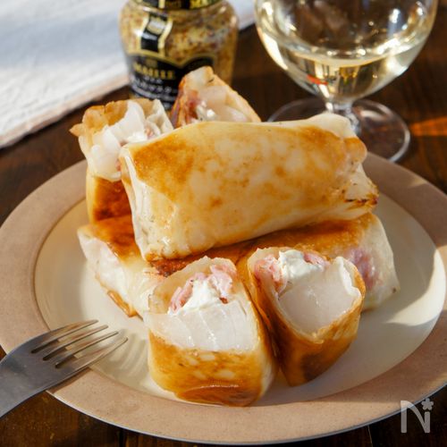 巻くだけ簡単!【新玉ねぎと生ハムのチーズ春巻き】