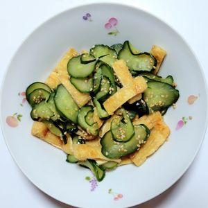ふうかの作ってみた!投稿(きゅうりと炙り油揚げのごま酢あえ【#作り置き #お弁当】)