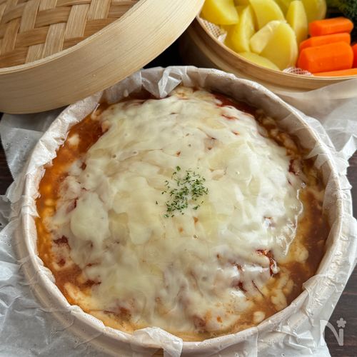丸めない巨大チーズハンバーグ