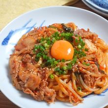 豚キムチ焼きうどん